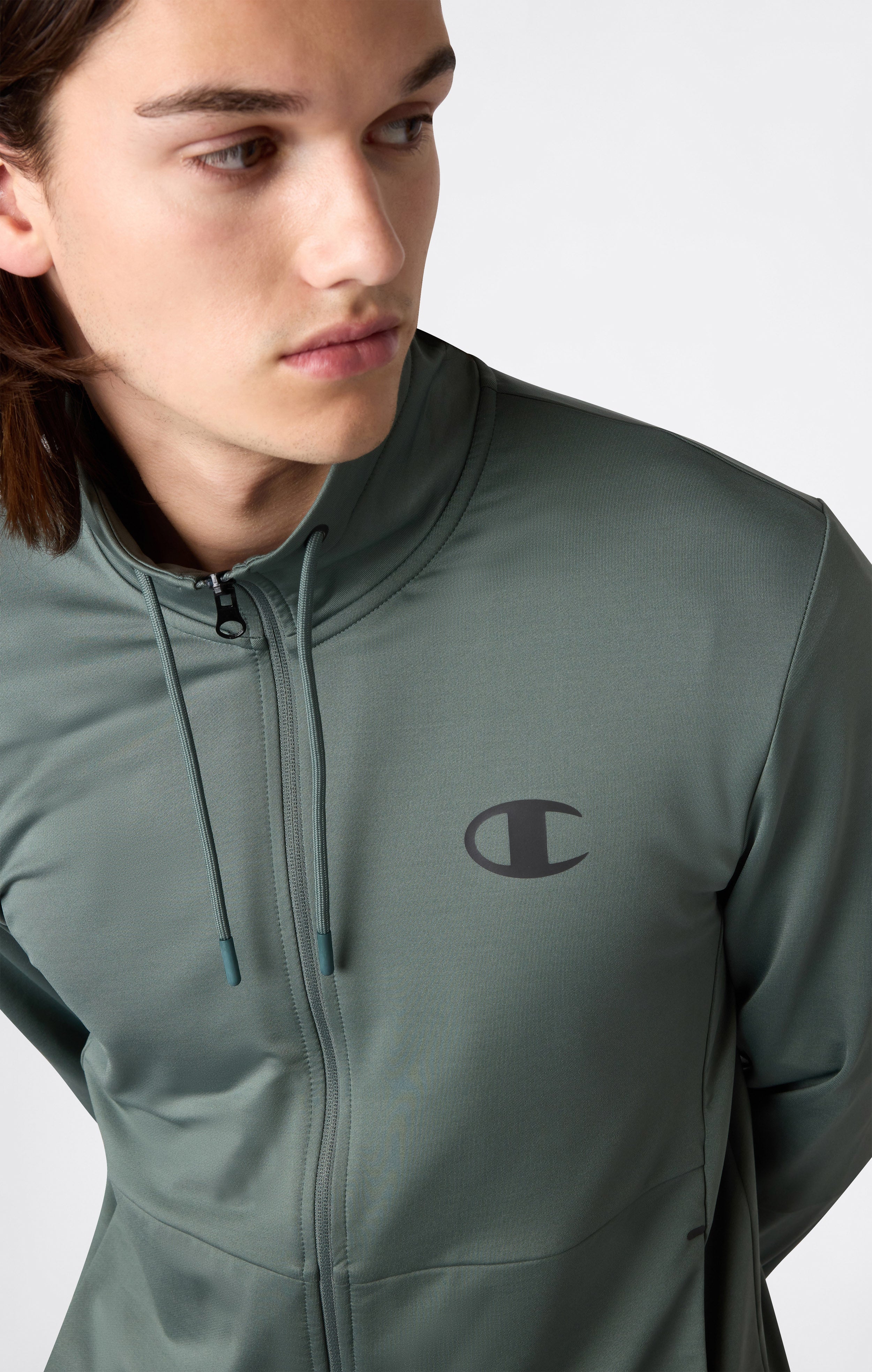 Men's Slim Fit Full-Zip Stretch Poly Hoodie