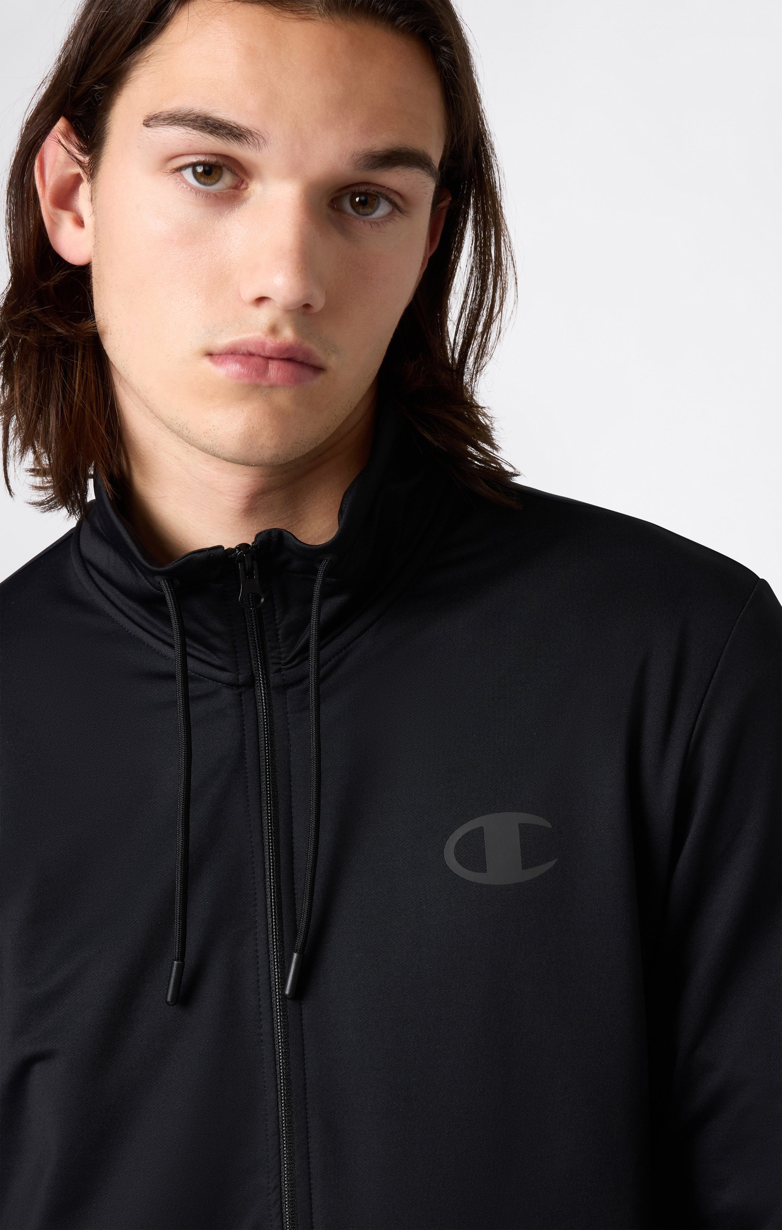 Sudadera con Capucha de Poliéster Elástico Hombre Slim Fit con Cremallera Completa