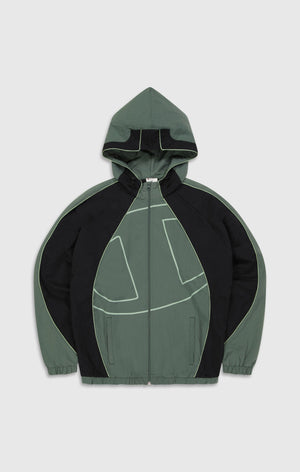 Men's Loose Fit Full-Zip Woven Nylon Hoodie