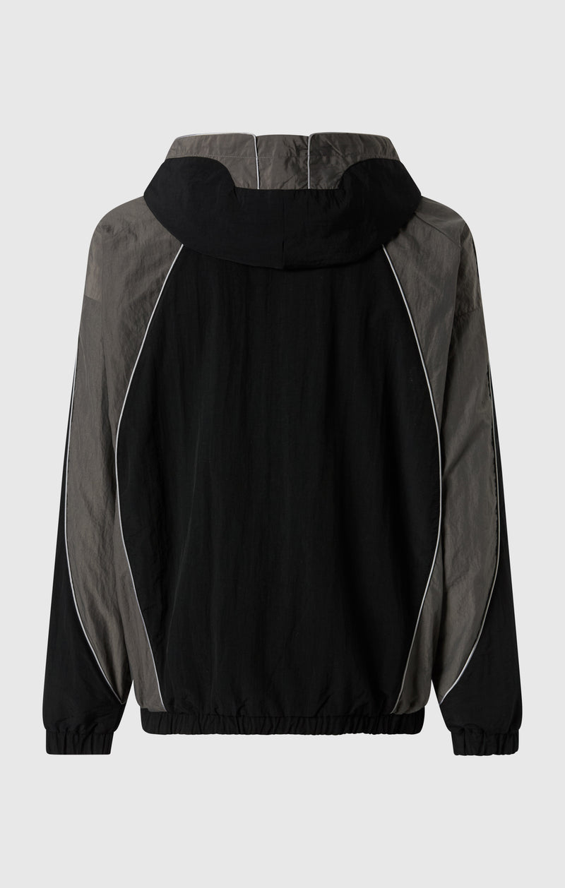 Men's Loose Fit Full-Zip Woven Nylon Hoodie