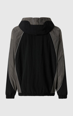 Men's Loose Fit Full-Zip Woven Nylon Hoodie