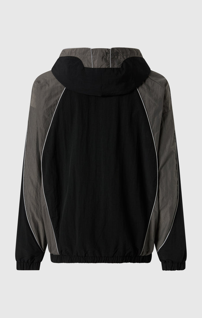 Men's Loose Fit Full-Zip Woven Nylon Hoodie