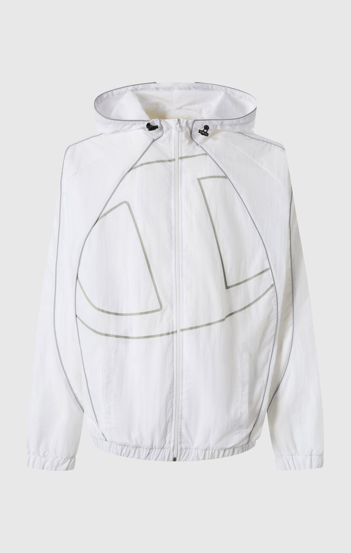 Felpa con Cappuccio e Zip Intera Woven Nylon Loose Fit Uomo