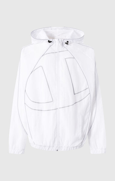 Men’s Woven Nylon Full-Zip Hooded Track Top Loose Fit