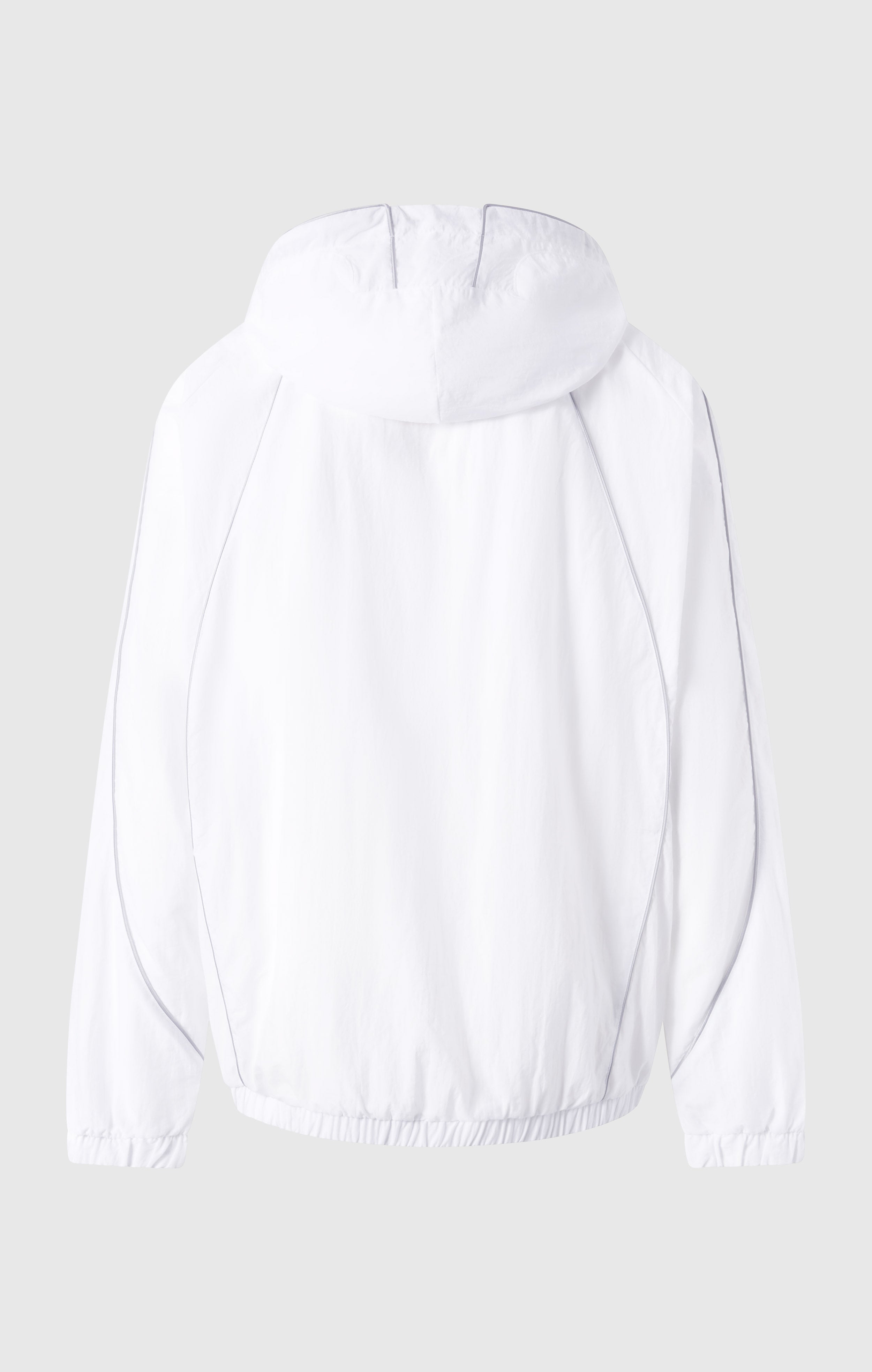 Men’s Woven Nylon Full-Zip Hooded Track Top Loose Fit