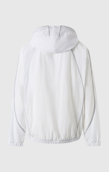 Felpa con Cappuccio e Zip Intera Woven Nylon Loose Fit Uomo