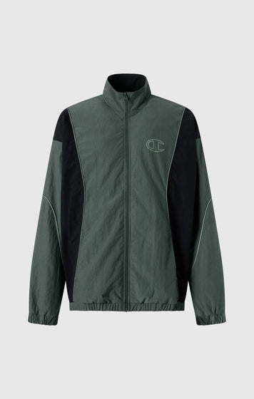 Men’s Woven Nylon Full-Zip Track Top Loose Fit