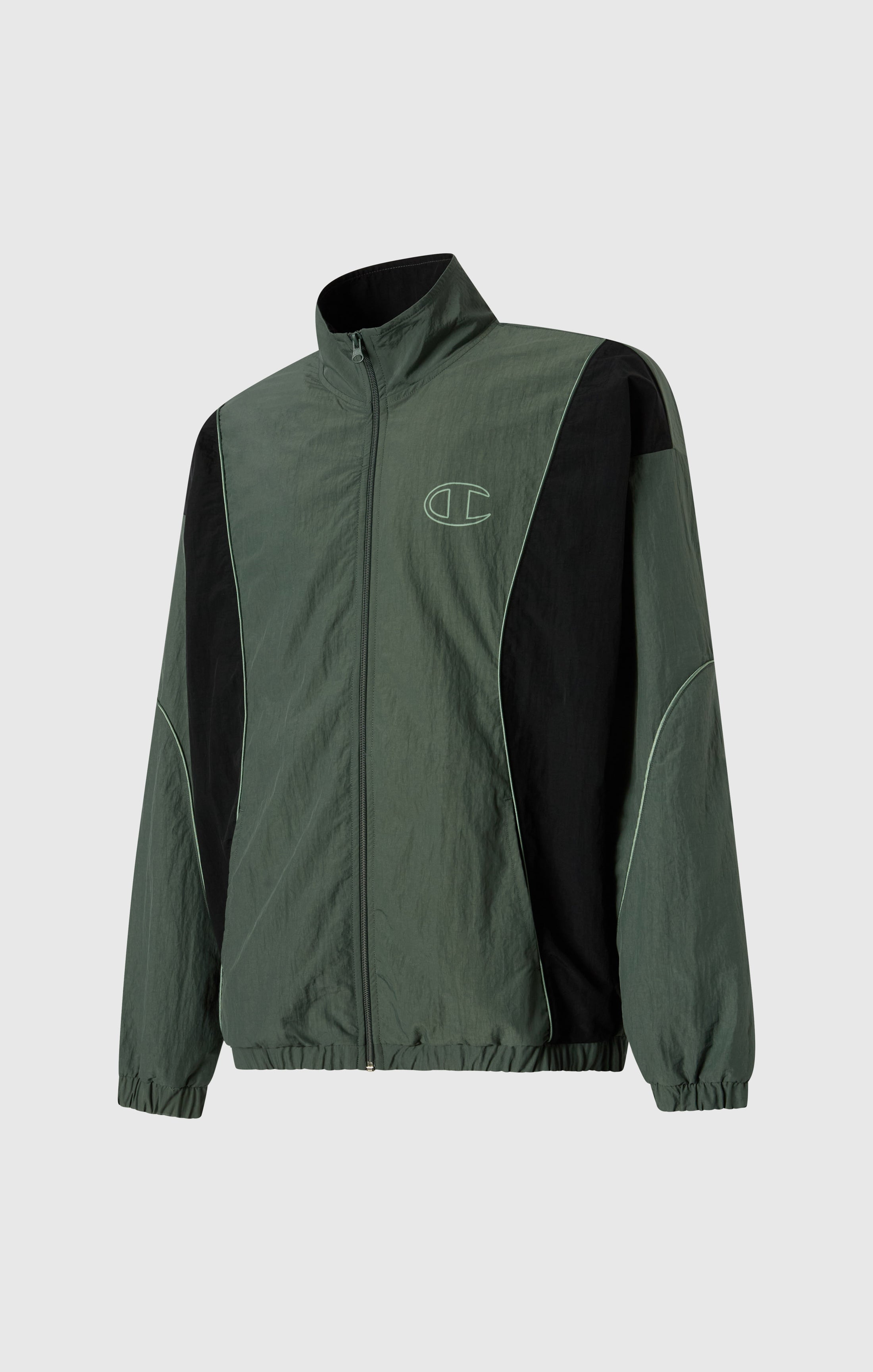 Men's Loose Fit Full-Zip Woven Nylon Jacket