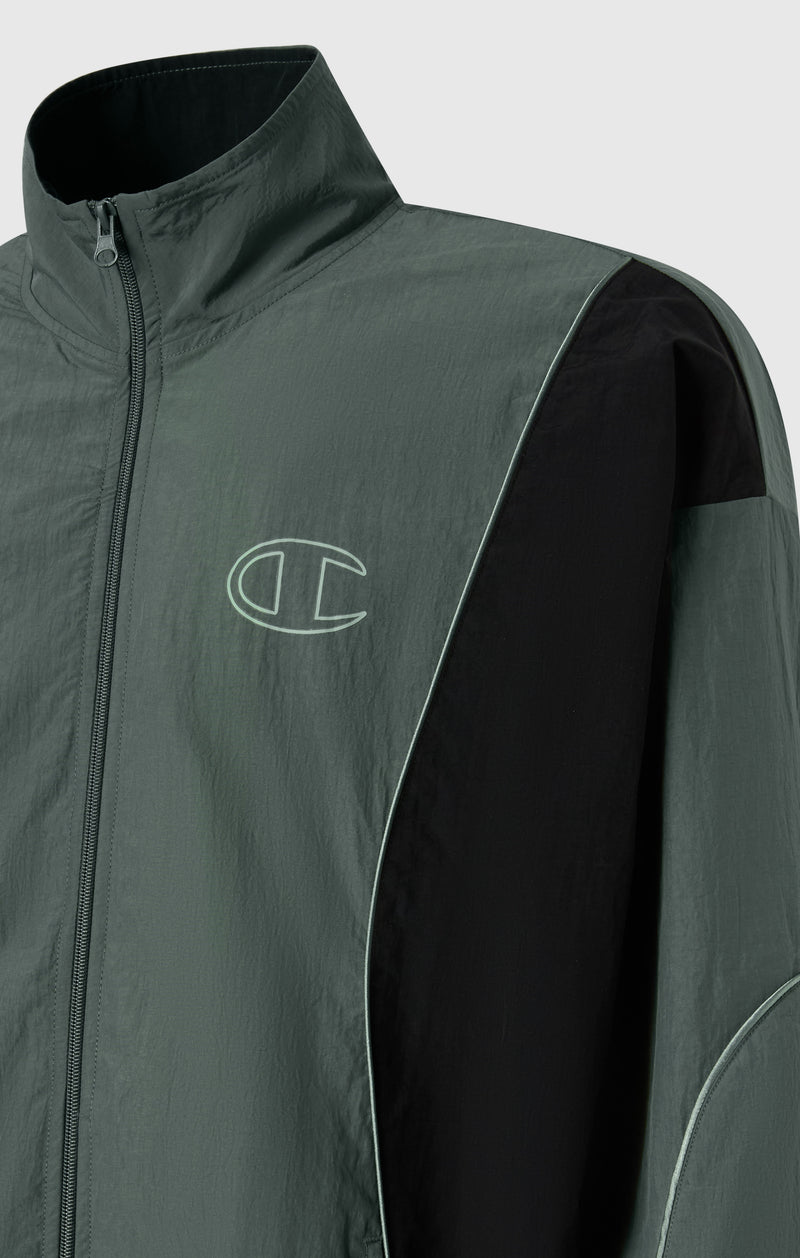 Men’s Woven Nylon Full-Zip Track Top Loose Fit