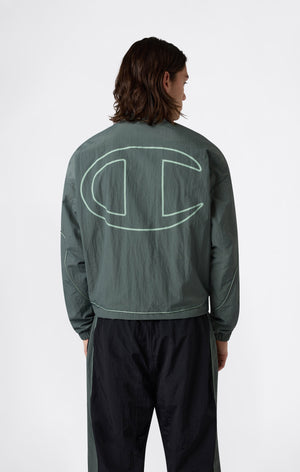 Men’s Woven Nylon Full-Zip Track Top Loose Fit