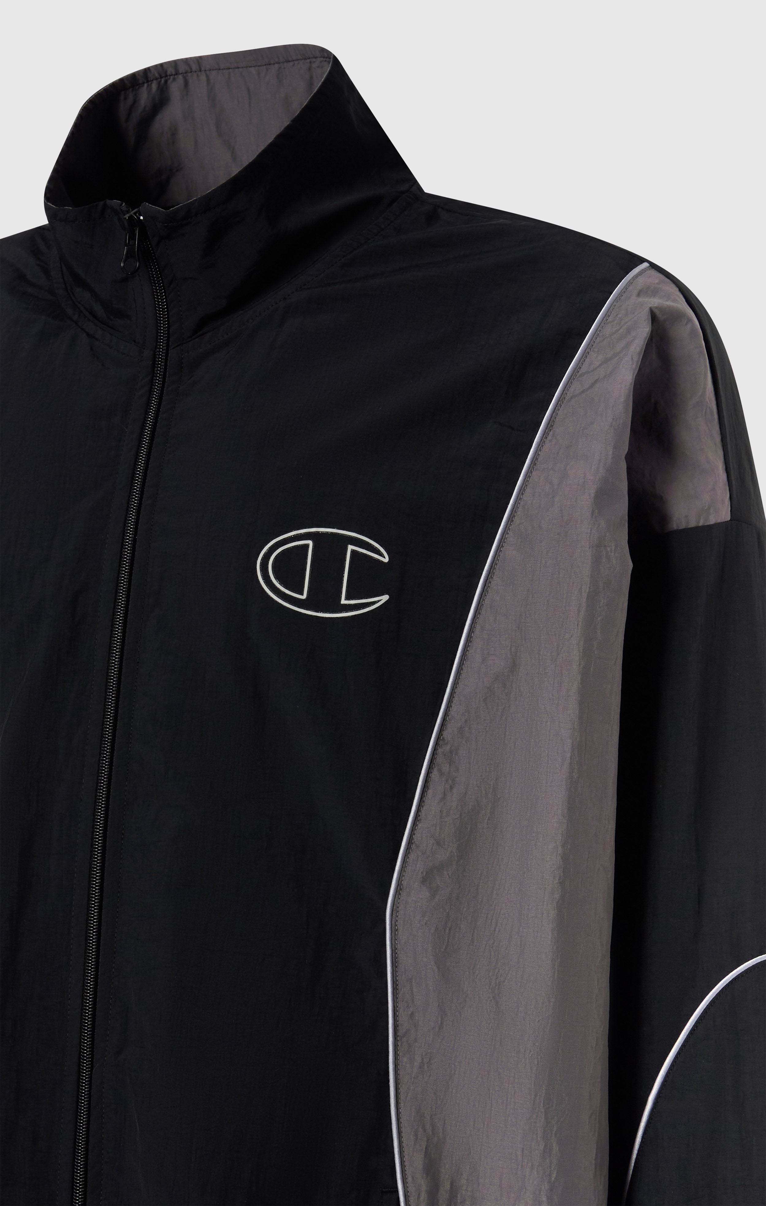 Men’s Woven Nylon Full-Zip Track Top Loose Fit