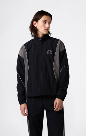 Men’s Woven Nylon Full-Zip Track Top Loose Fit