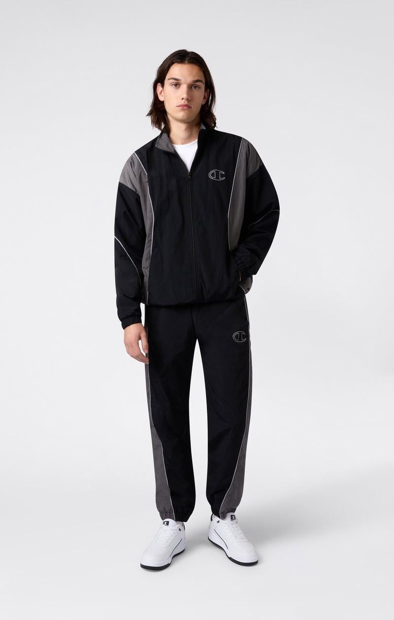 Men’s Woven Nylon Full-Zip Track Top Loose Fit