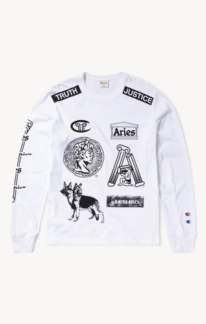 T-shirt manches longues à graphique Aries x Champion unisexe