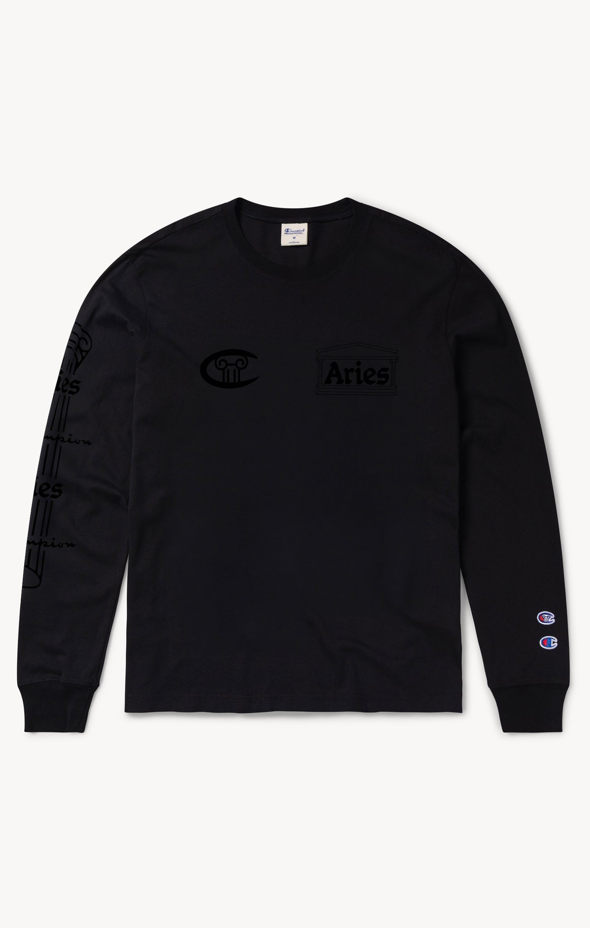 T-shirt manches longues avec logo Aries x Champion unisexe