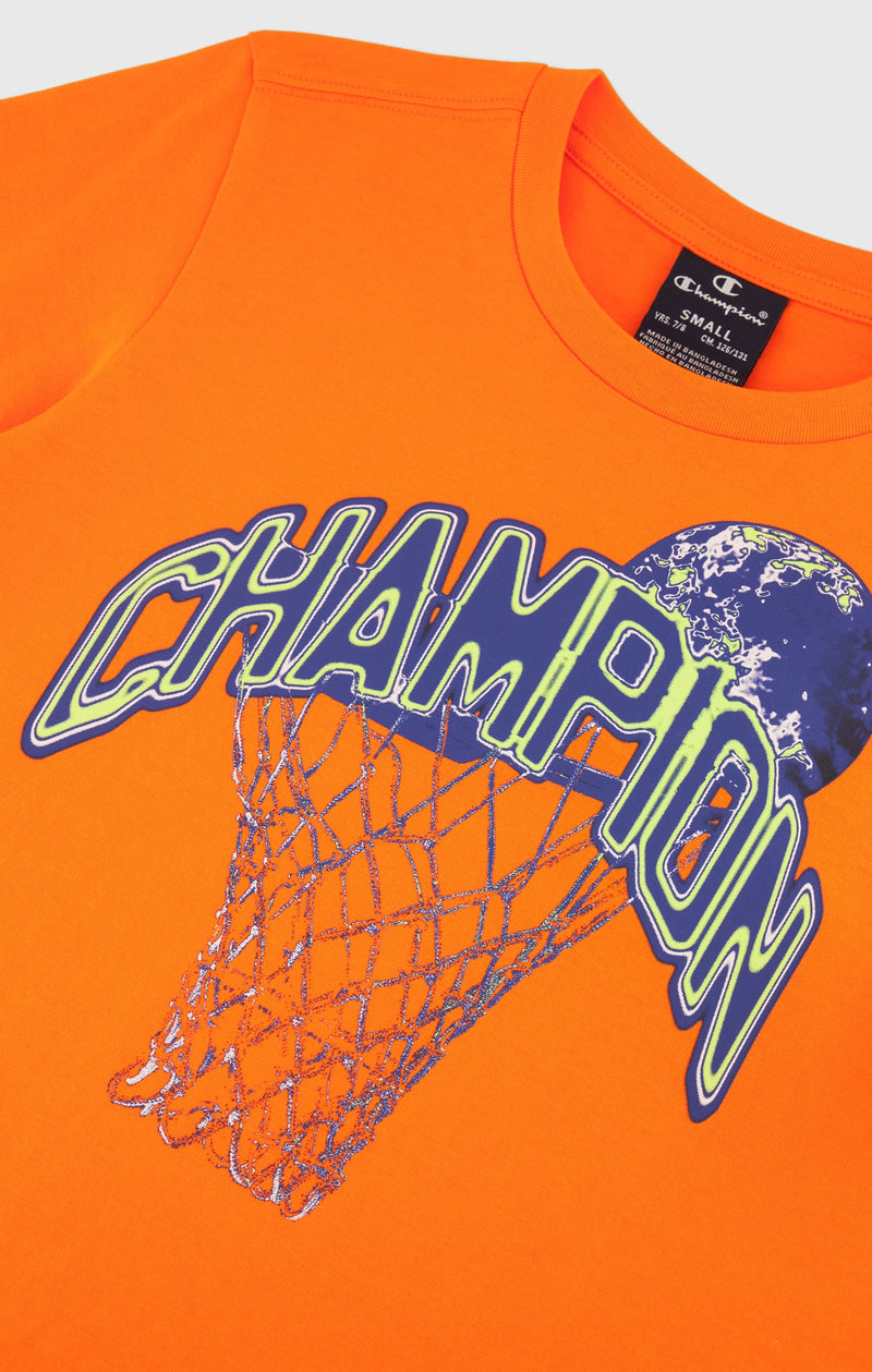 Baumwoll-T-Shirt für Jungen mit Basketball-Motiv