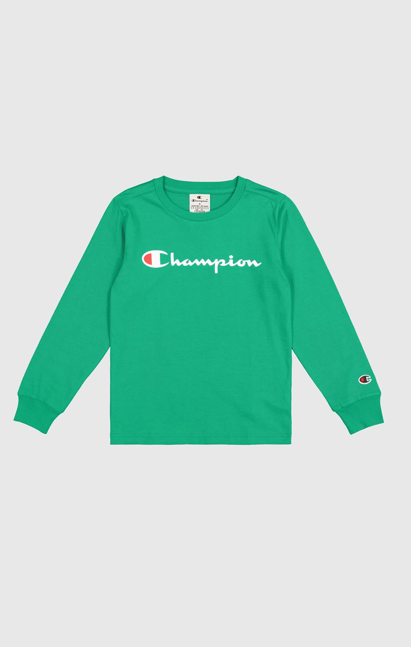 Maglia a maniche lunghe in cotone da bambino Verde Brillante icons