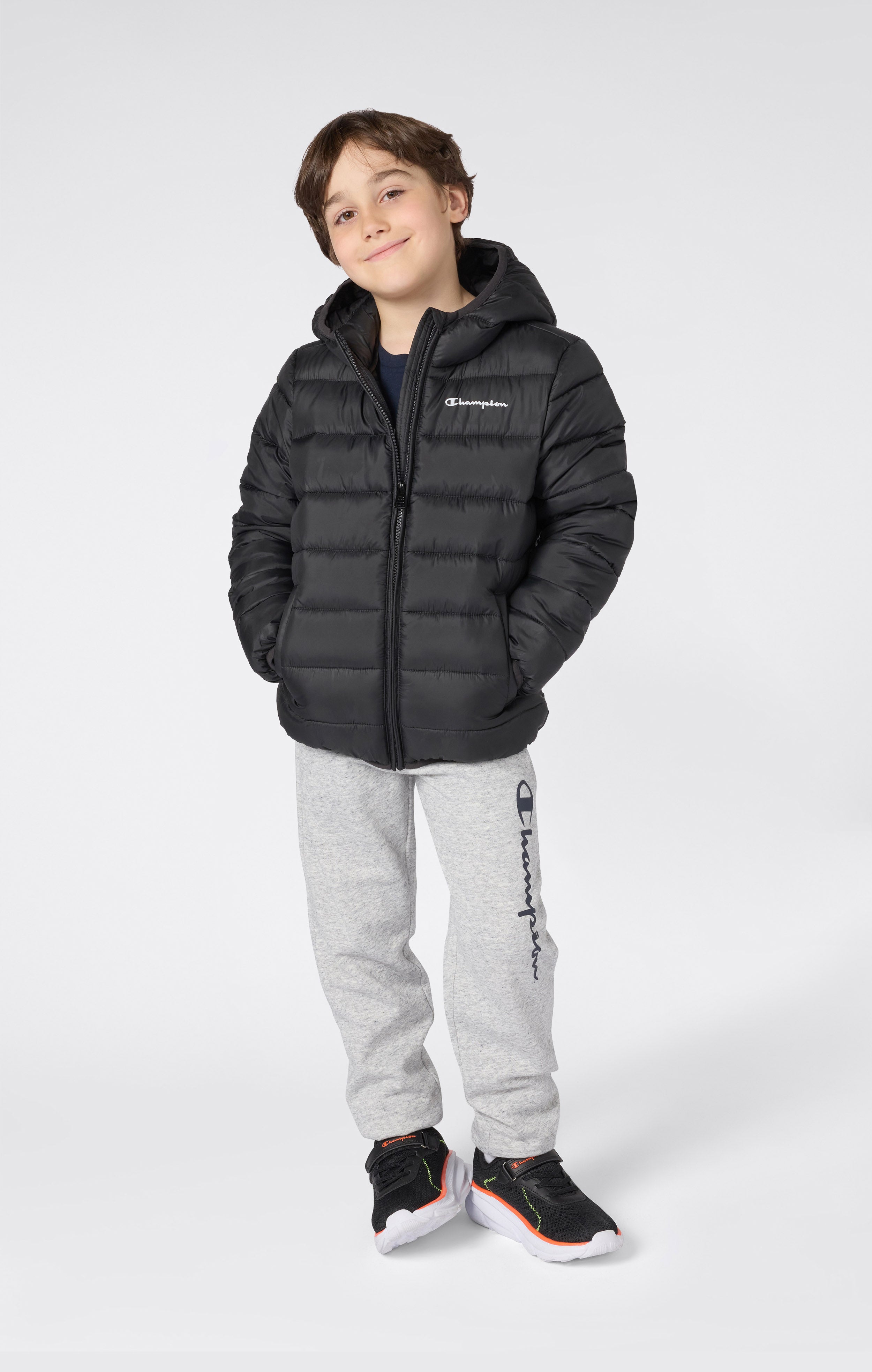 Giacca imbottita con cappuccio da bambini