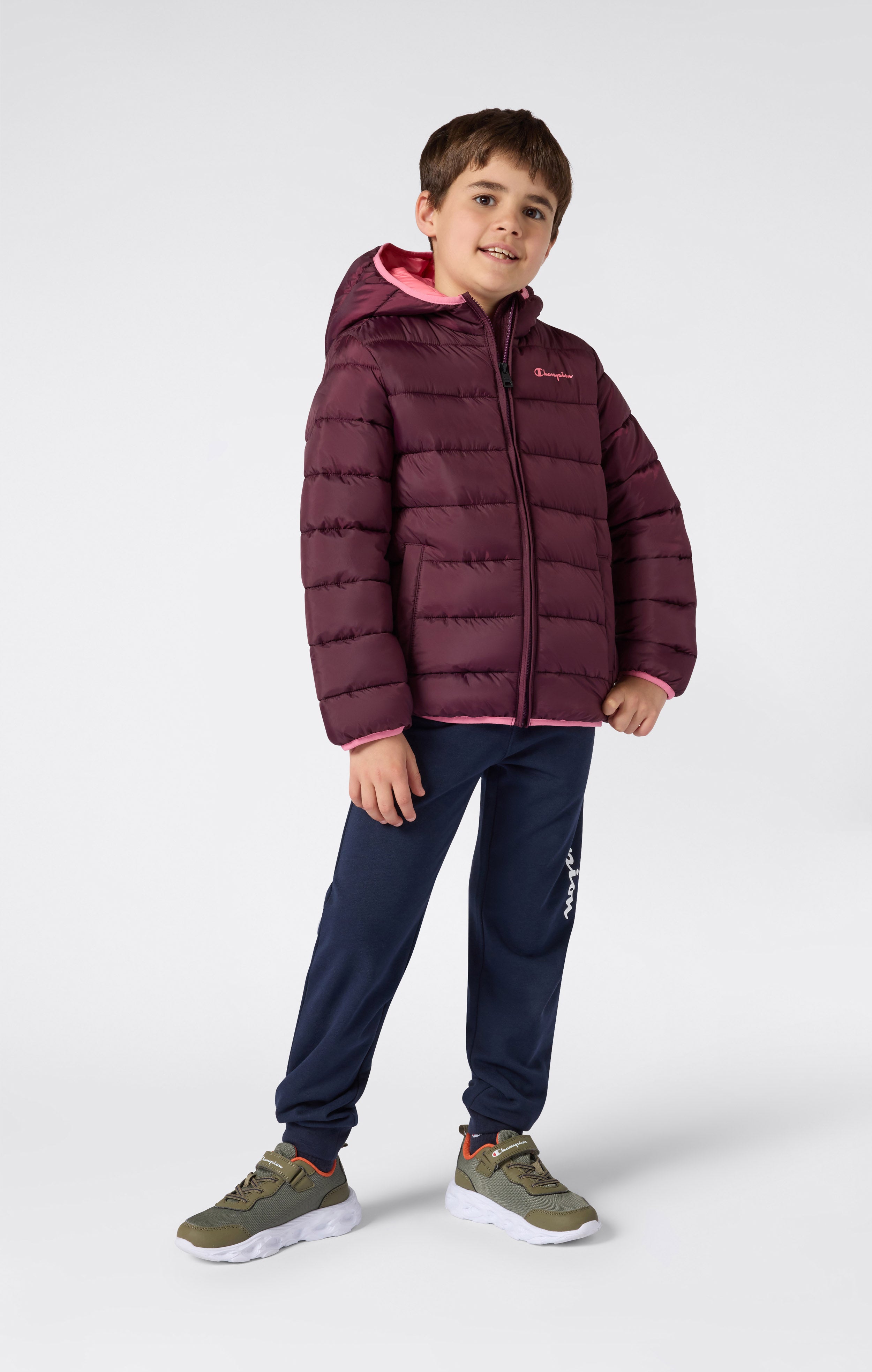 Gepolsterte Jacke mit Kapuze für Kinder
