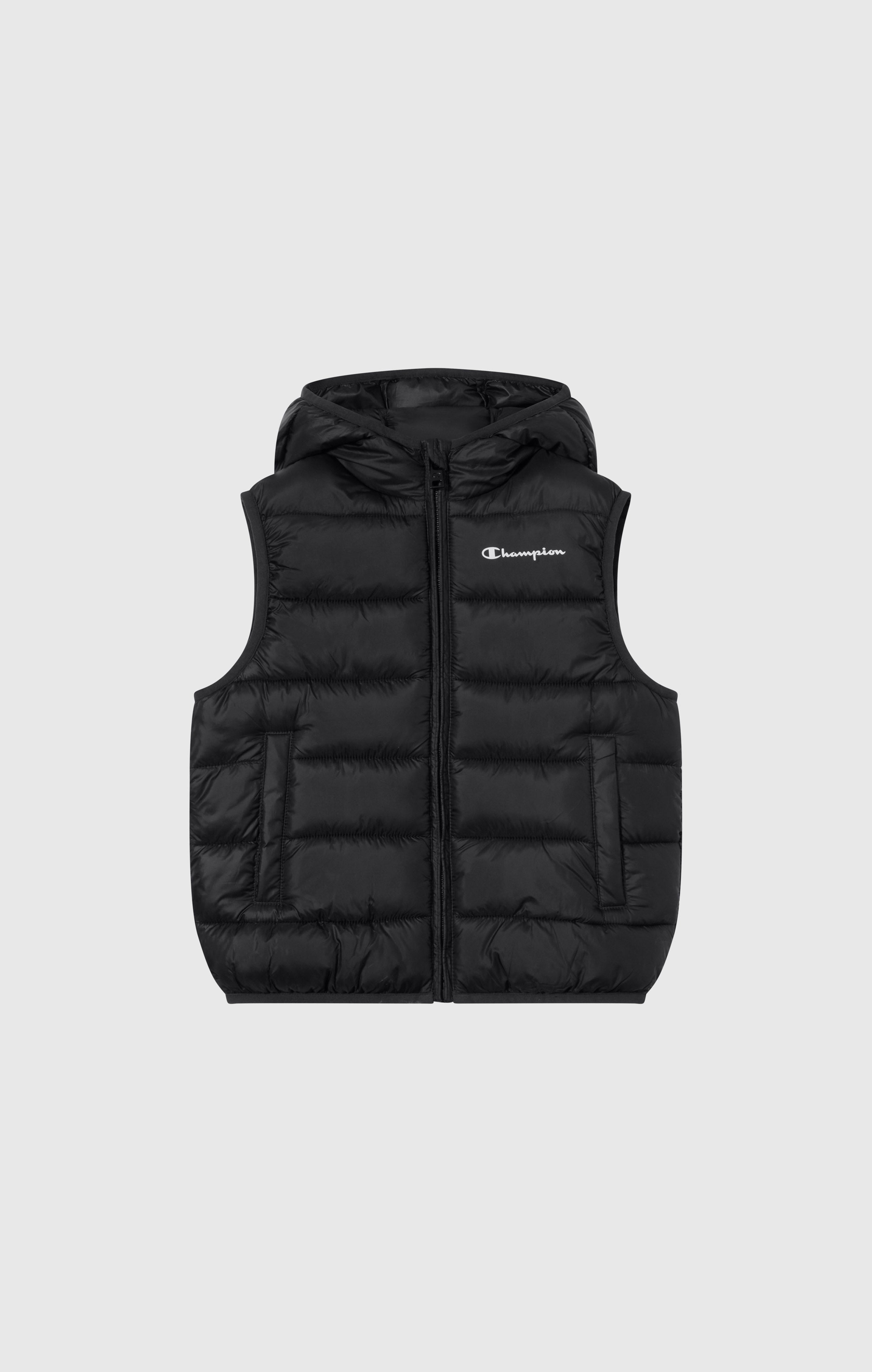 Gilet imbottito con cappuccio e zip intera da bambini