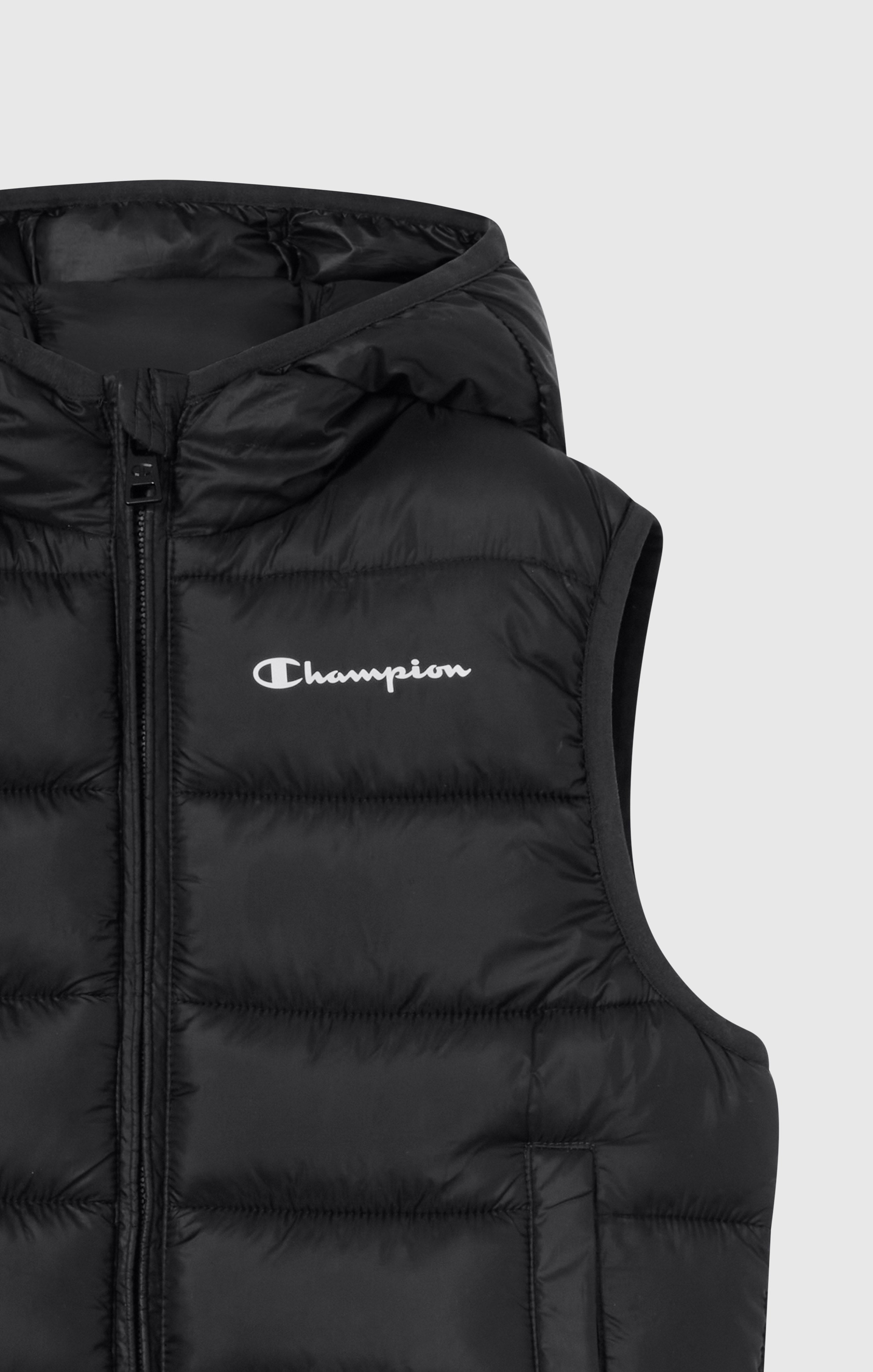 Gilet imbottito con cappuccio e zip intera da bambini