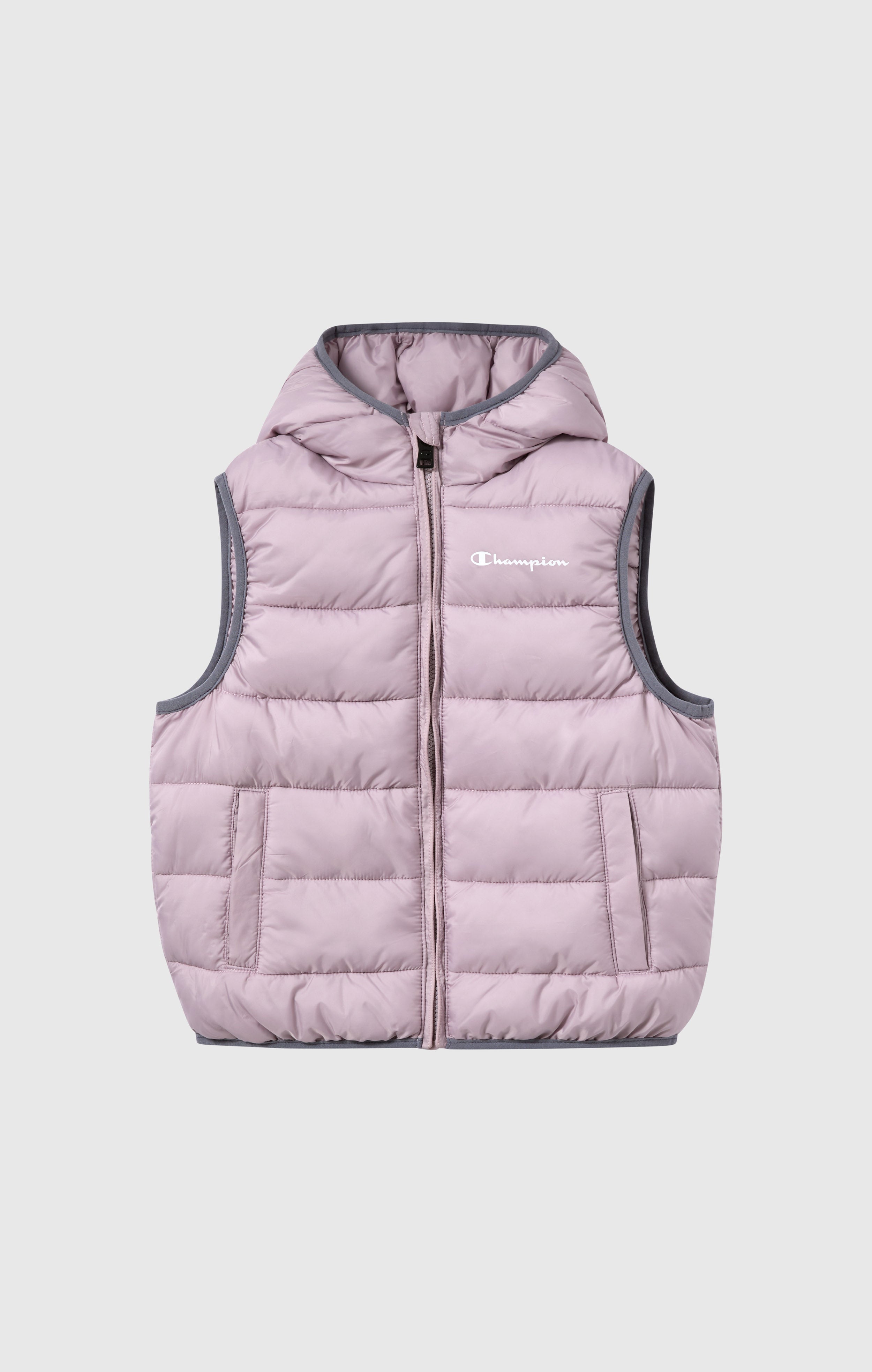 Gilet imbottito con cappuccio e zip intera da bambini