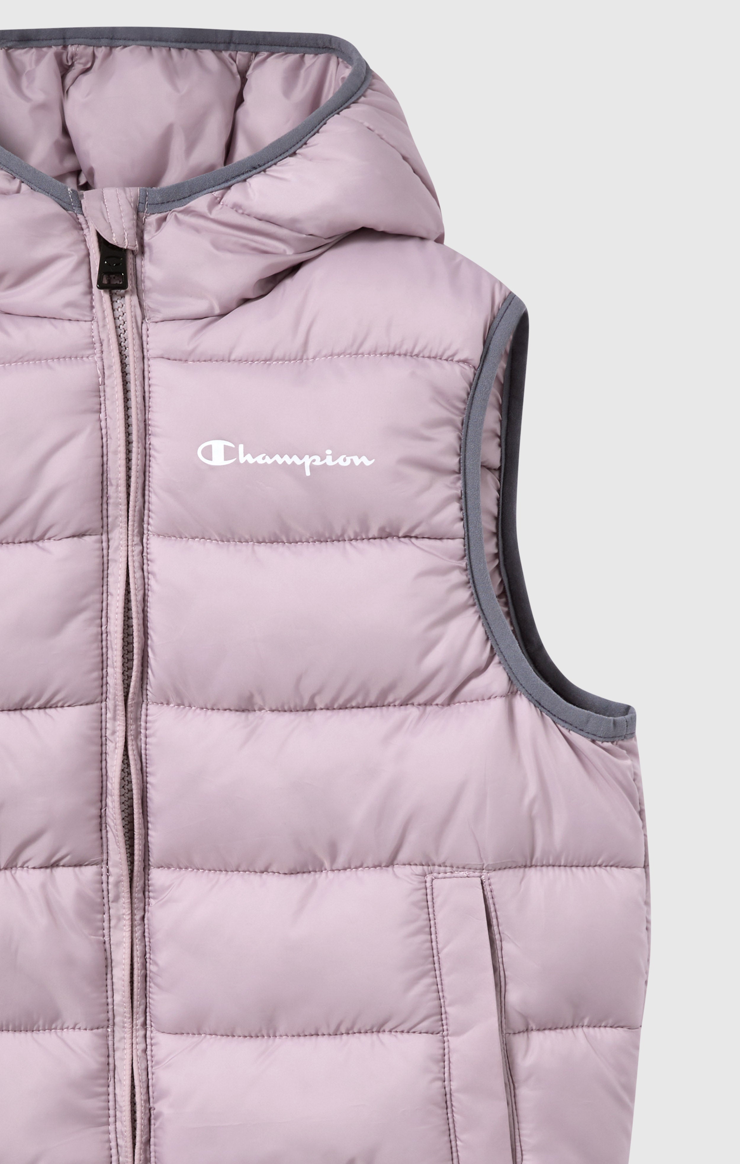 Gilet imbottito con cappuccio e zip intera da bambini