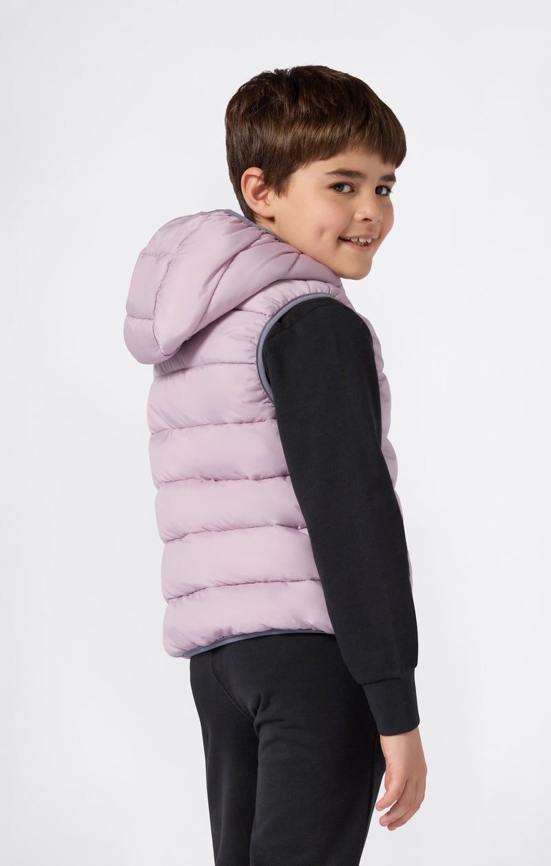 Padded Hooded Vest with Full Zip for Kids
