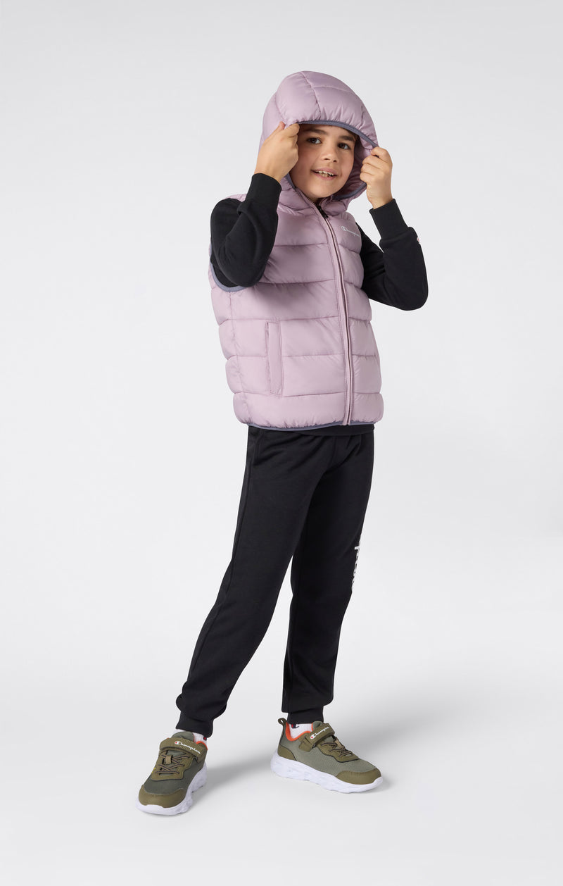 Padded Hooded Vest with Full Zip for Kids