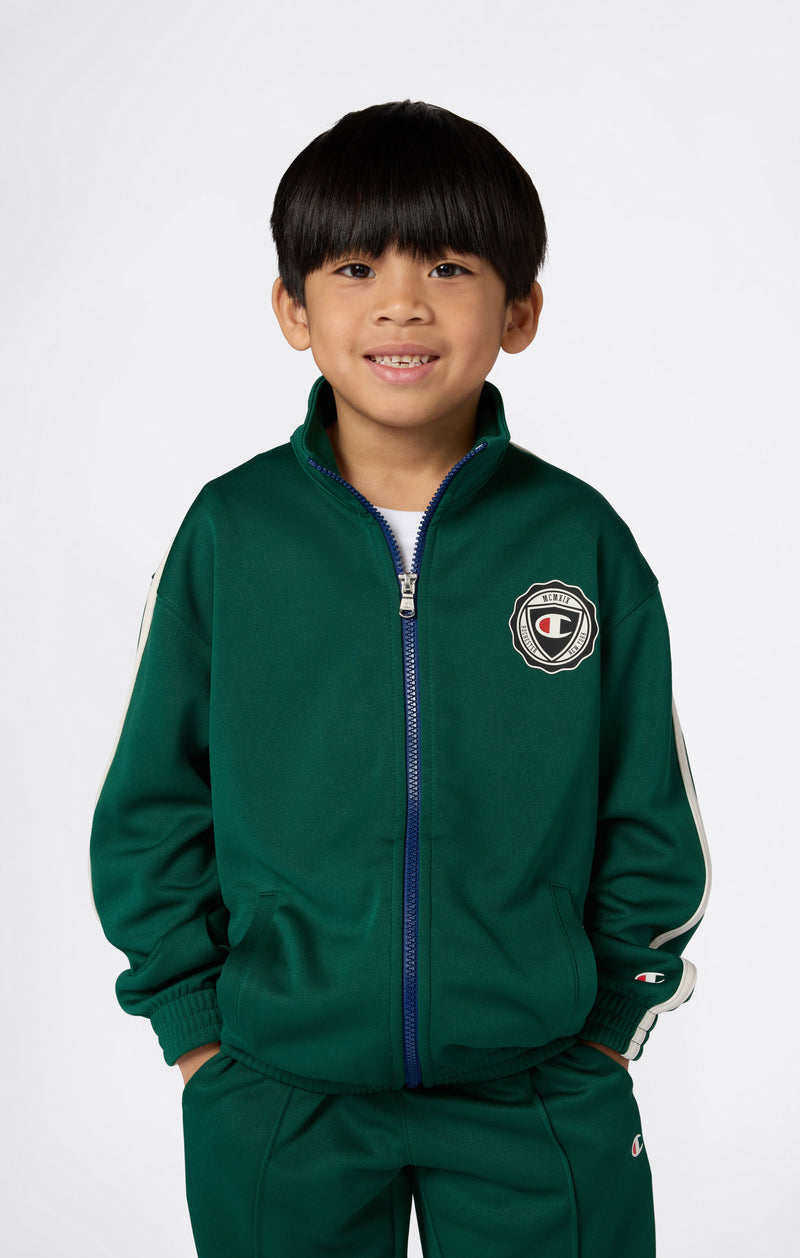 Boys' Full Zip Track Jacket With Patch Logo