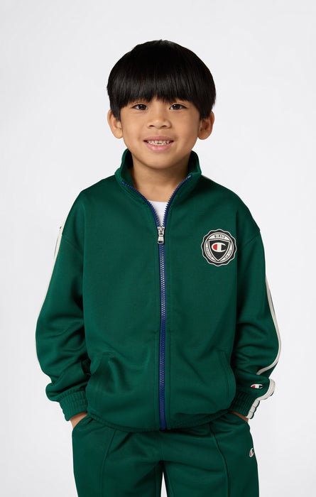 Boys' Full Zip Track Jacket With Patch Logo