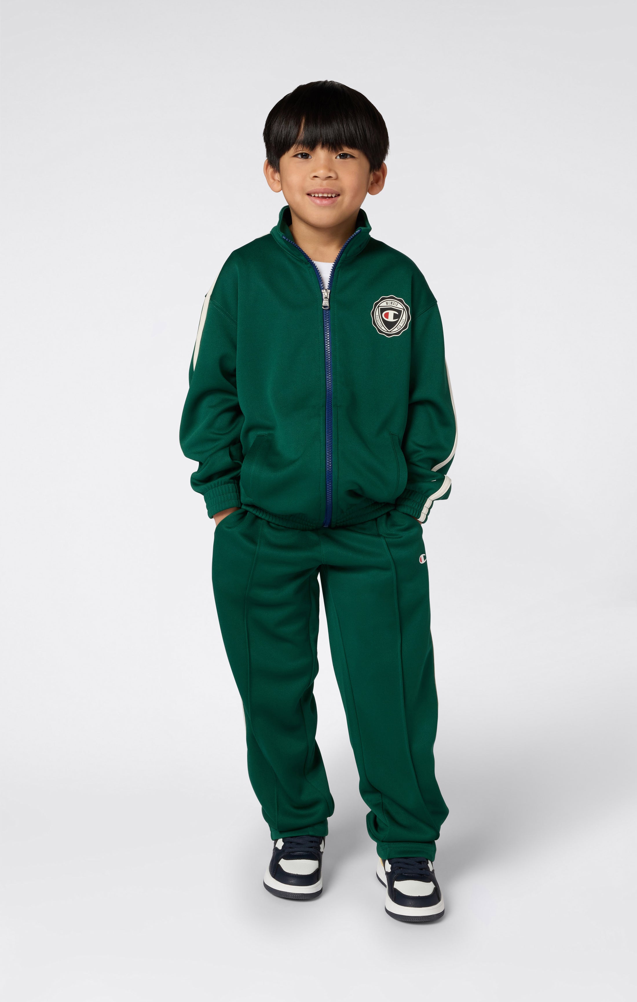 Boys' Full Zip Track Jacket With Patch Logo