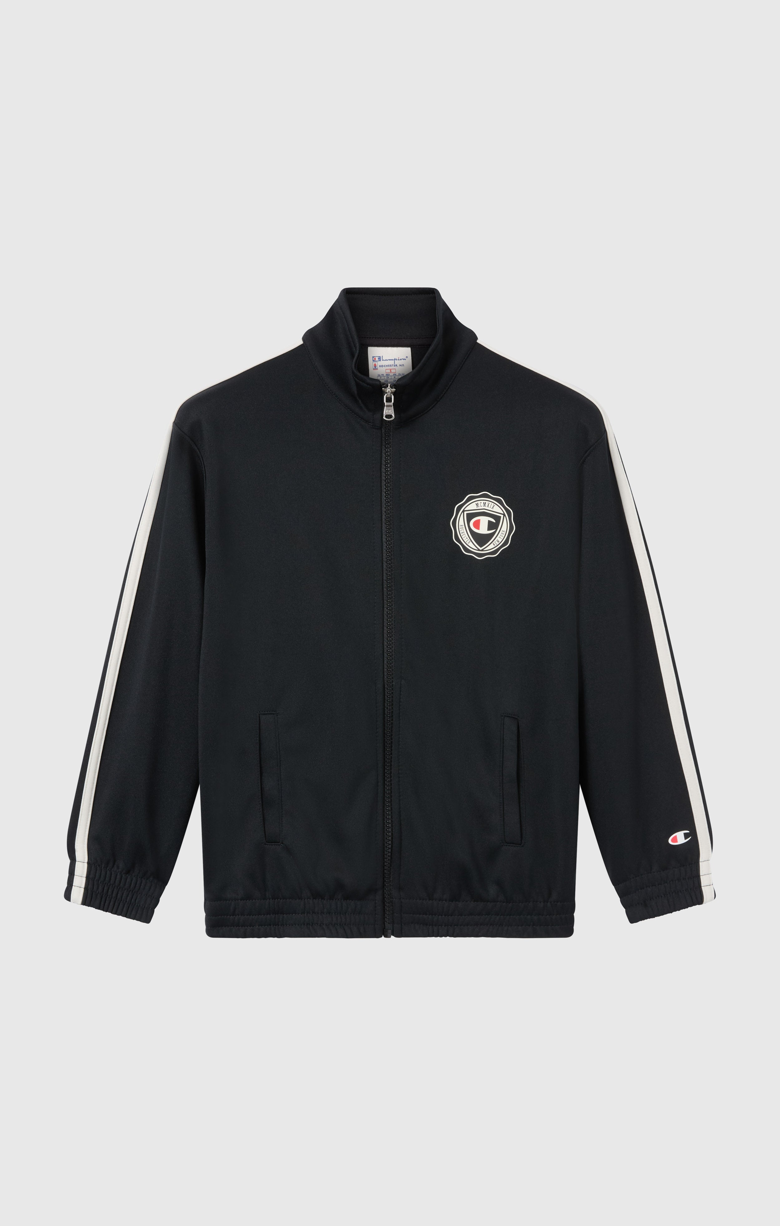 Boys' Full Zip Track Jacket With Patch Logo