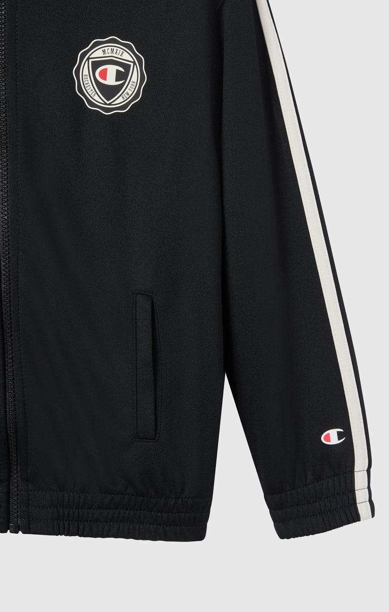 Boys' Full Zip Track Jacket With Patch Logo