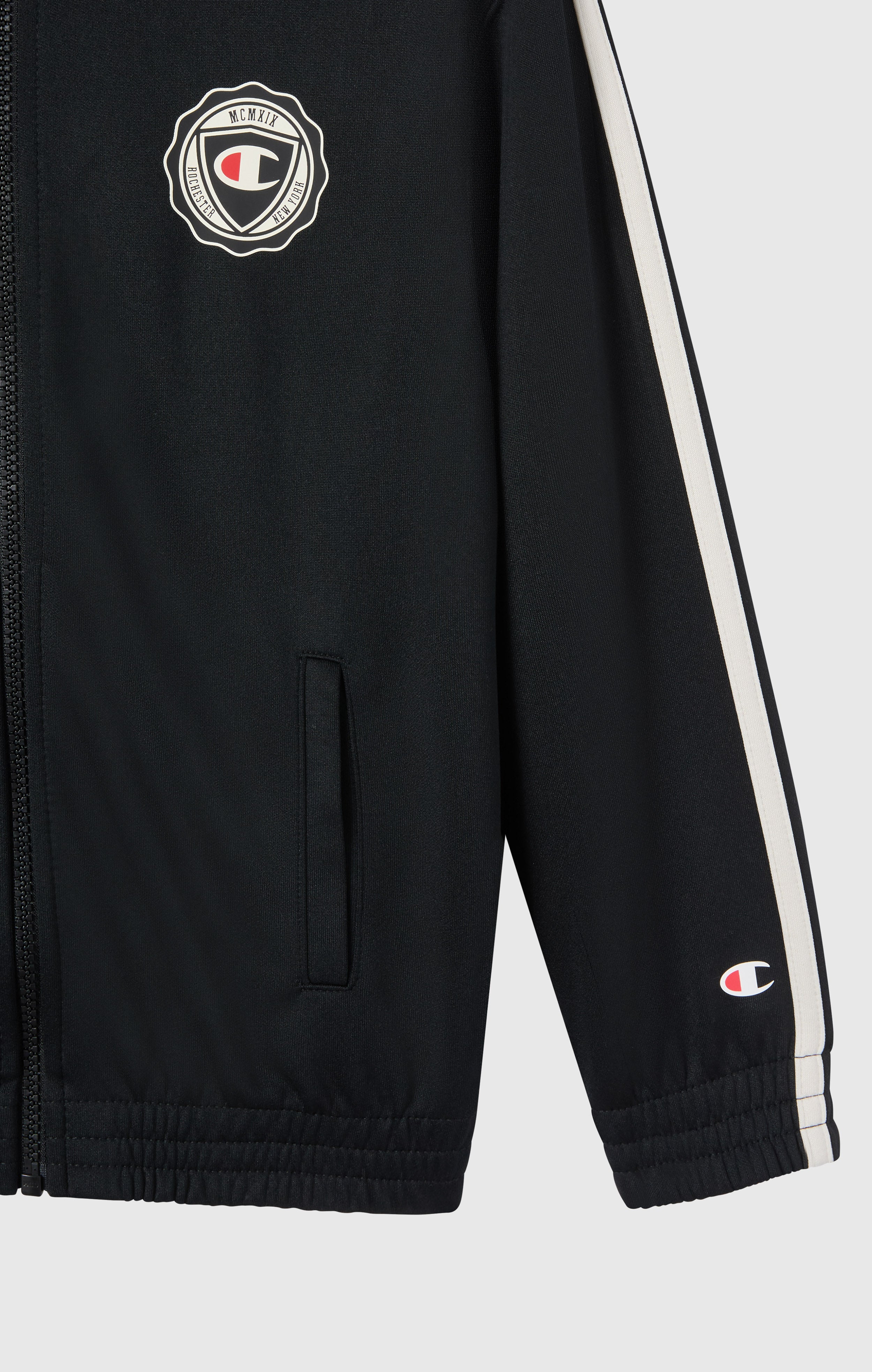 Boys' Full Zip Track Jacket With Patch Logo