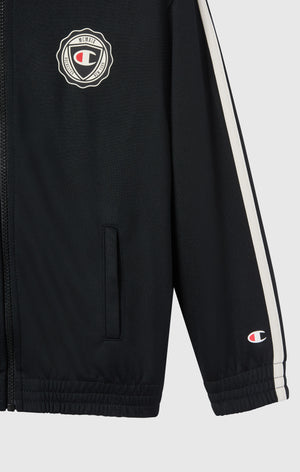 Boys' Full Zip Track Jacket With Patch Logo