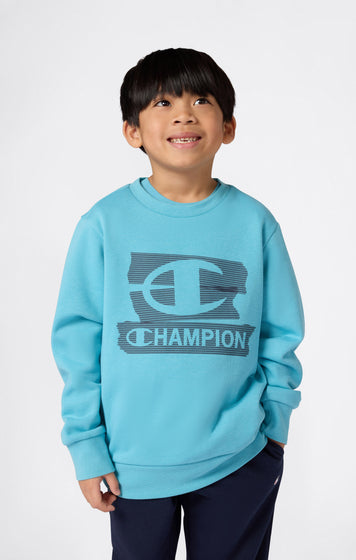 Rundhals-Sweatshirt Mit Grafik Für Jungen Mit Angerautem Innenmaterial