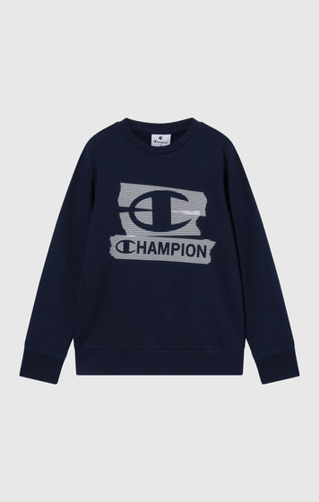 Rundhals-Sweatshirt Mit Grafik Für Jungen Mit Angerautem Innenmaterial