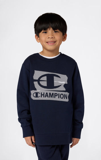 Rundhals-Sweatshirt Mit Grafik Für Jungen Mit Angerautem Innenmaterial
