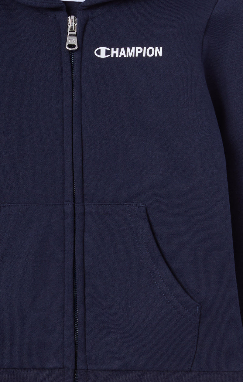 Tuta Con Cappuccio Con Zip Intera Interno Felpato Da Neonato Blu