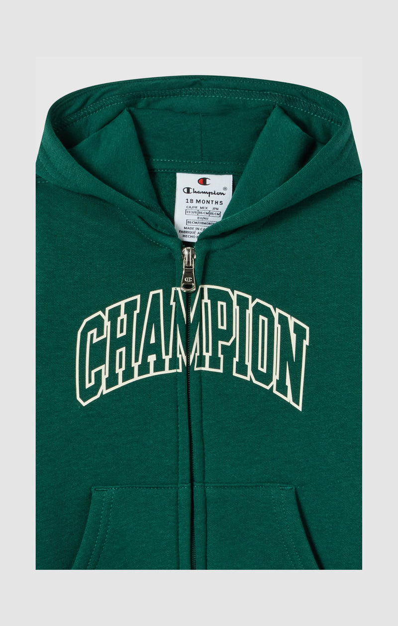 Baby Full Zip Fleece Hooded Sweatsuit with Big Logo