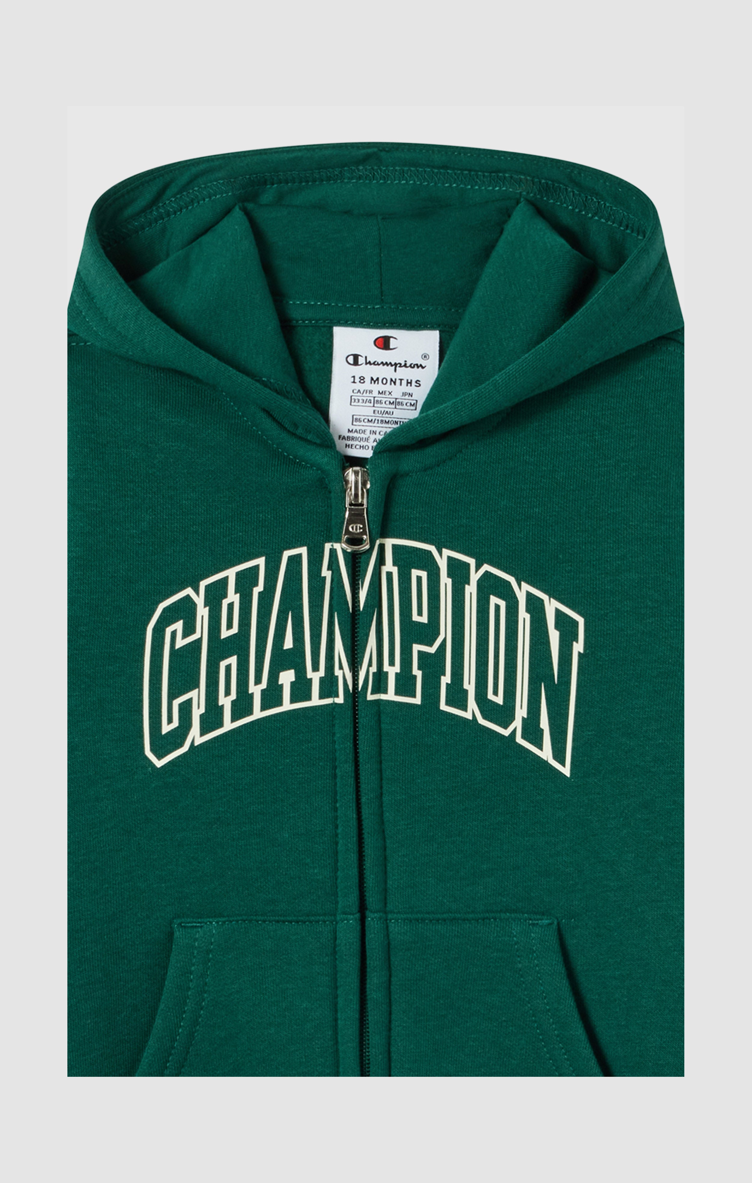 Baby Full Zip Fleece Hooded Sweatsuit with Big Logo