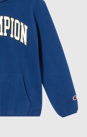 Felpa con Cappuccio in Polar Fleece da Bambino con Logo Script