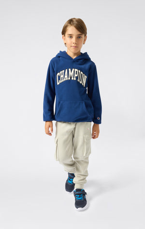 Felpa con Cappuccio in Polar Fleece da Bambino con Logo Script