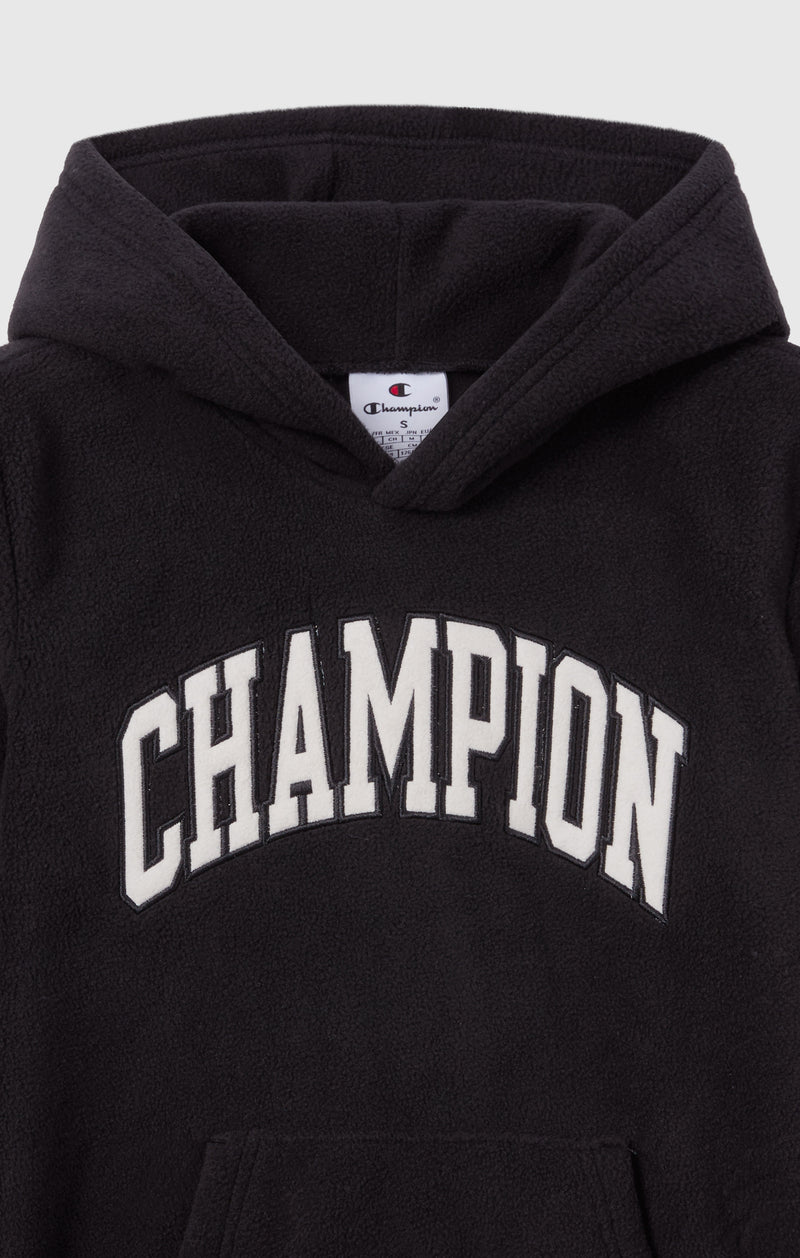 Felpa con Cappuccio in Polar Fleece da Bambino con Logo Script