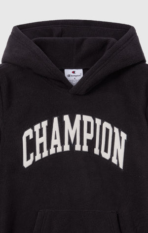 Felpa con Cappuccio in Polar Fleece da Bambino con Logo Script