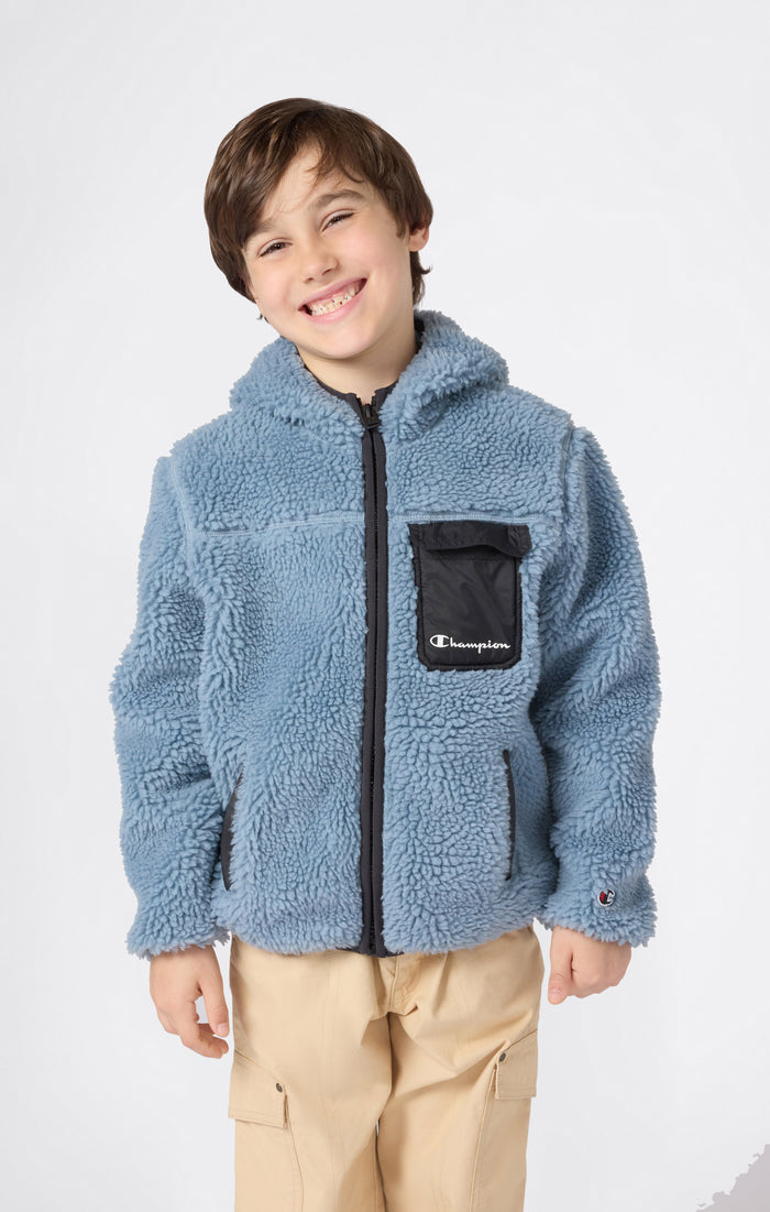 Sweat à capuche zippé intégral en Polar Teddy pour Enfant