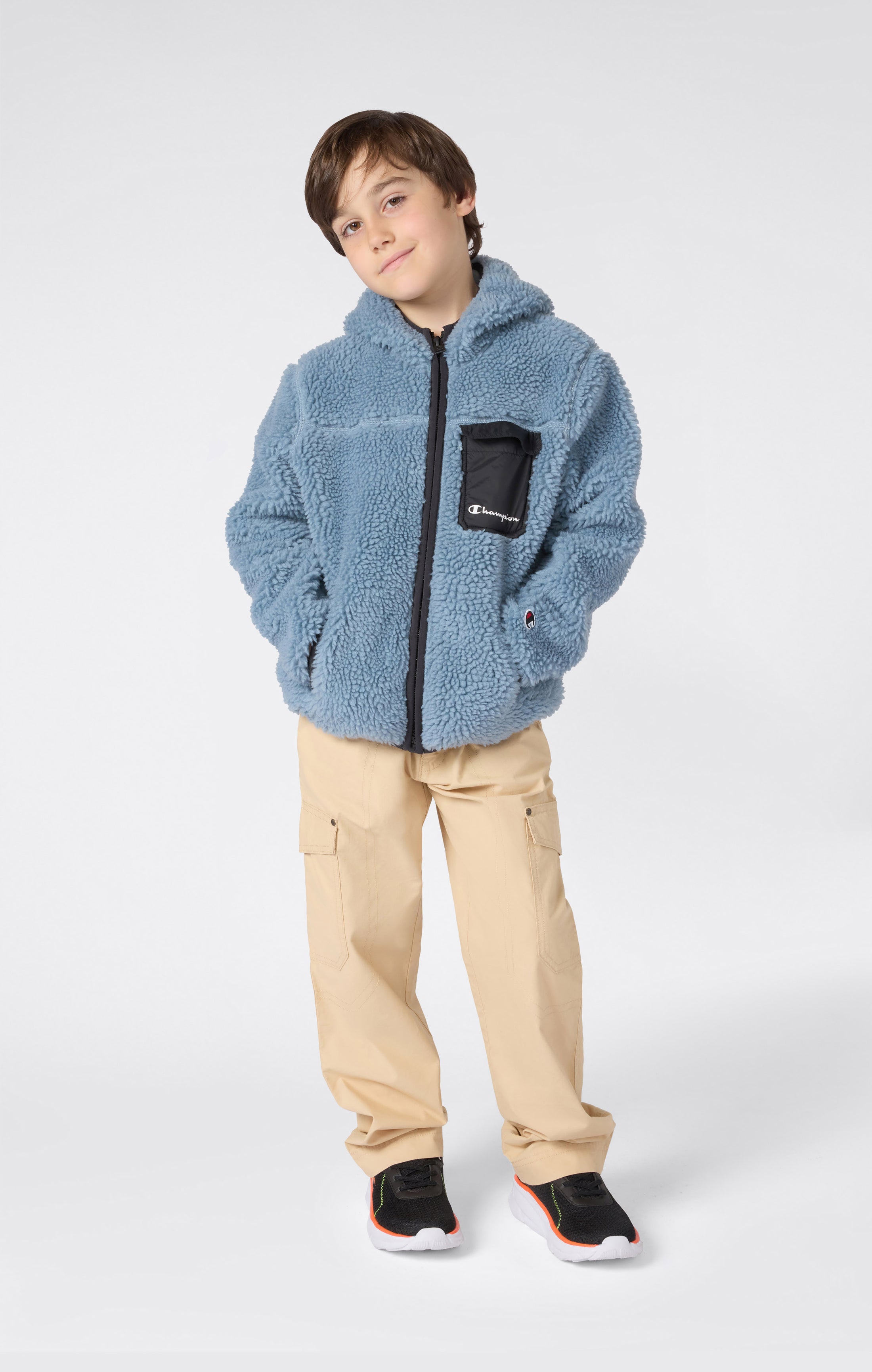 Sweat à capuche zippé intégral en Polar Teddy pour Enfant