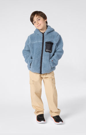 Sweat à capuche zippé intégral en Polar Teddy pour Enfant