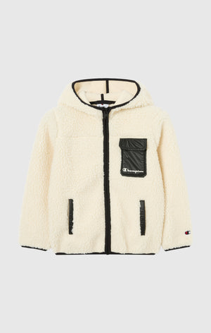 Top Polar Teddy con Cappuccio e Zip Intera da Bambino